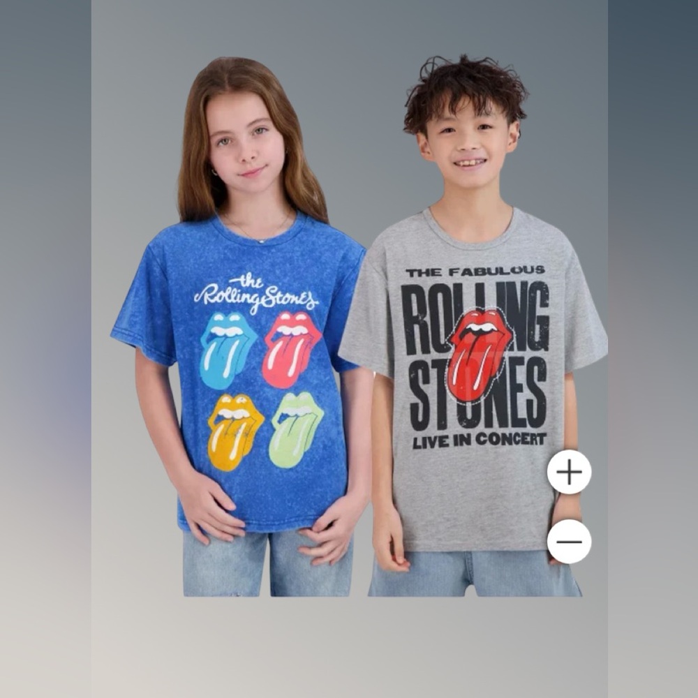 The Rolling Stones Blue and Gray Youth T-Shirts Size Medium 10/12